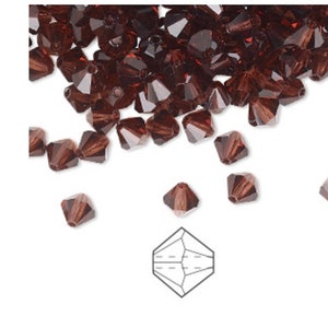 Burgundy Bead Swarovski Crystals,Crystal   Bicone Beads,  Austrian Crystal Beads,Swarovski Beads, ships from USA