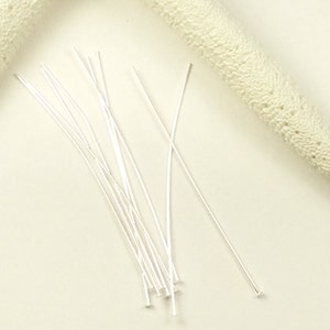 SILVER Head pins, 2.5 inch head pins, 50 Count silver plated head pins, 2.5 inch head pins, SS217, Ships USA