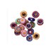 In Stock! 5-whimsical mixed striped beads, multi-colored Lampwork glass, striped round flat beads, unique lampwork beads,466, Ships USA 