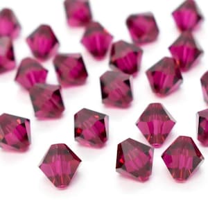 Rubin echte Swarovski-Kristalle, Kristall-Bicone-Perlen, Rubin-Kristallperlen, Swarovski-Perlen, Schiffe aus den USA # 501