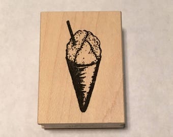 Shave Ice Rubber Stamp, Summer Treat Crafting