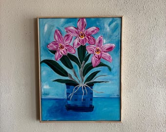 Orchid original acrylic painting