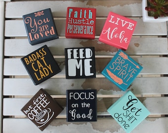 Motivational Pallet Wood Desk Sign, Handmade Maui Decor