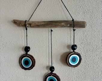 Evil Eye Symbol Driftwood Mobile I Bohemian