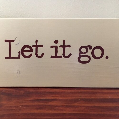 Mini plaque en bois Let it Go | Support d'étagère fait main Maui