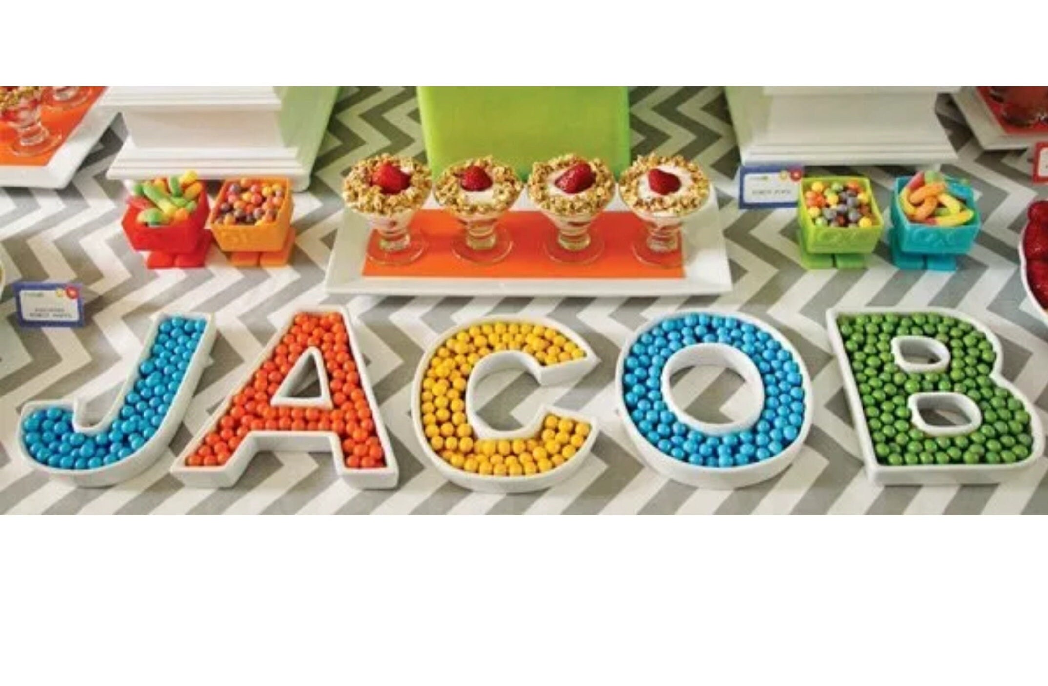 5 Ceramic Letter Dishes for Kids/Adult Birthday parties Etsy