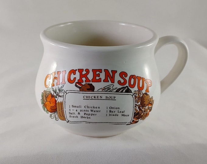 Vintage Chicken Soup Mug With Handle Chicken Soup Cup Etsy