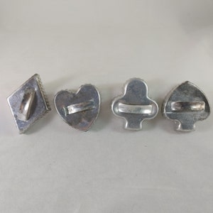 Vintage Small Metal COOKIE CUTTERS Lot 6, Heart Spade Club Diamond Square  Circle
