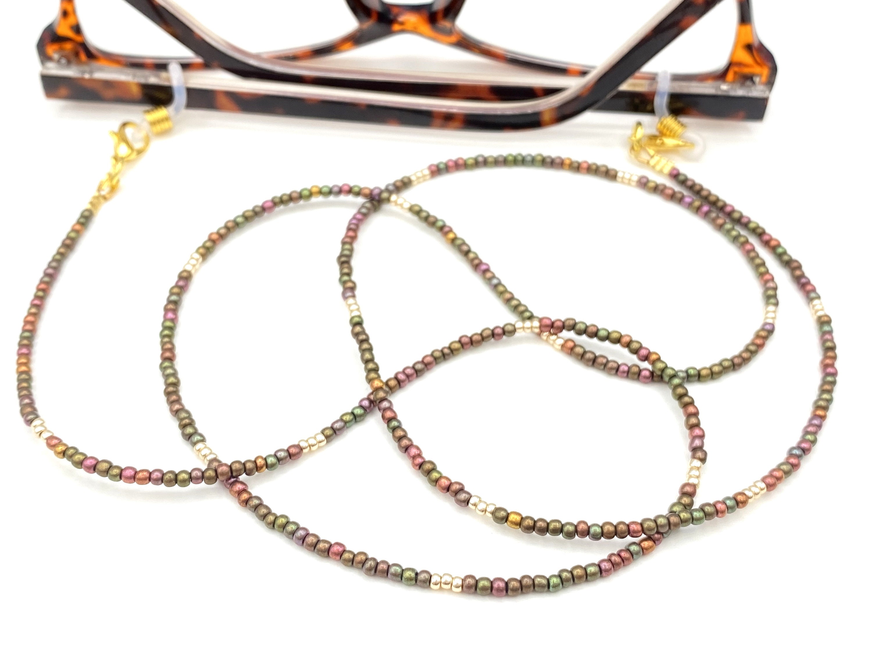 Eyeglass Necklace Beaded Glasses Chain Gold Eyeglass Chain Etsy