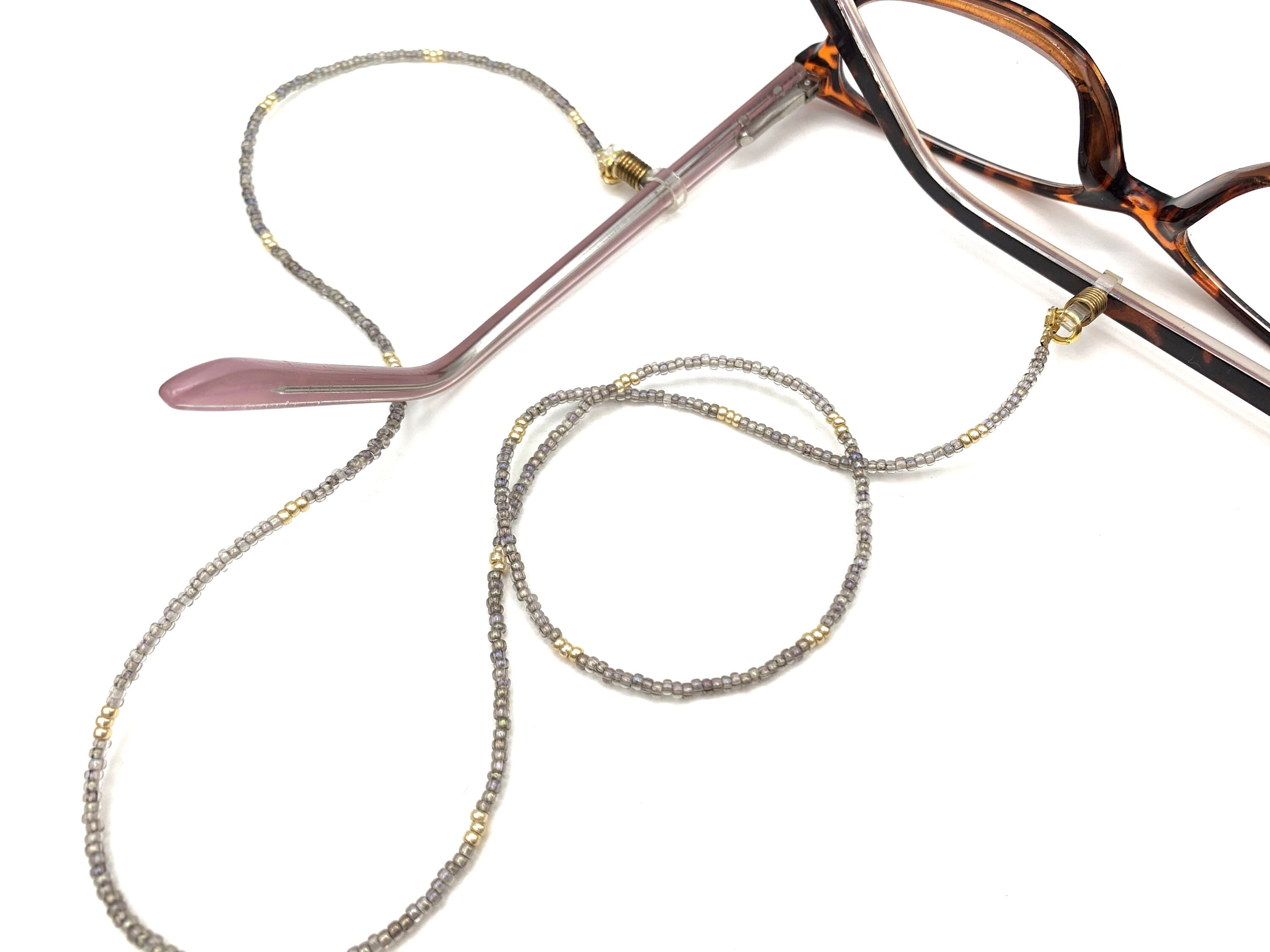 Eyeglass Necklace Beaded Glasses Chain Gold Eyeglass Chain Etsy
