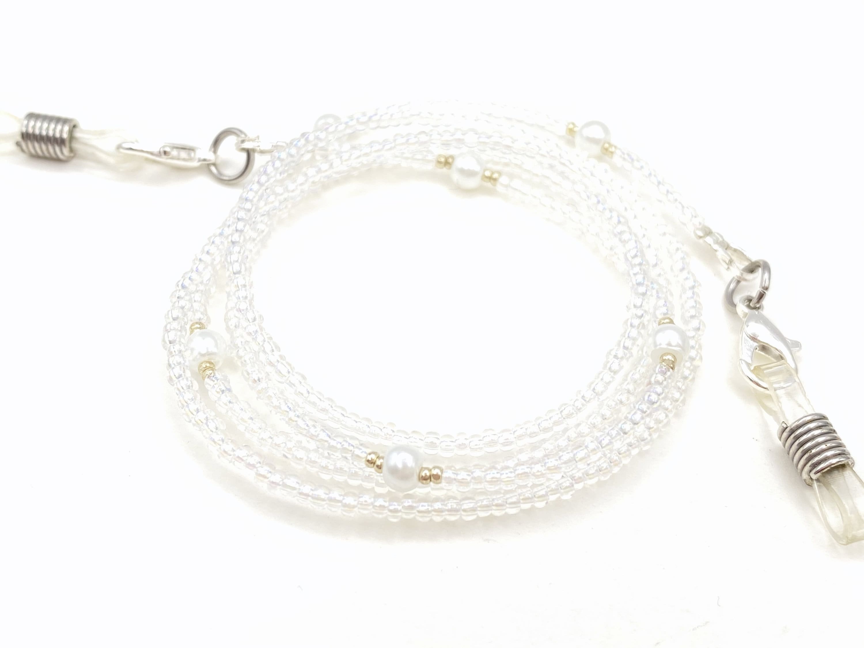 Eyeglass Necklace Crystal Necklace Glasses Chain Beaded Etsy