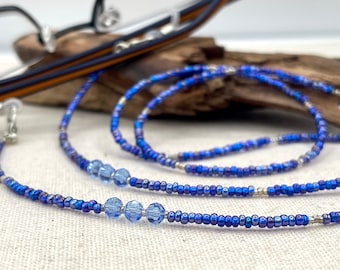 Blue Eyeglasses Chain, Blue Sunglass Necklace, Necklace Glasses, Lanyard Eyeglass, Glasses Holder, Grandma Necklace, Sunglasses Lanyard