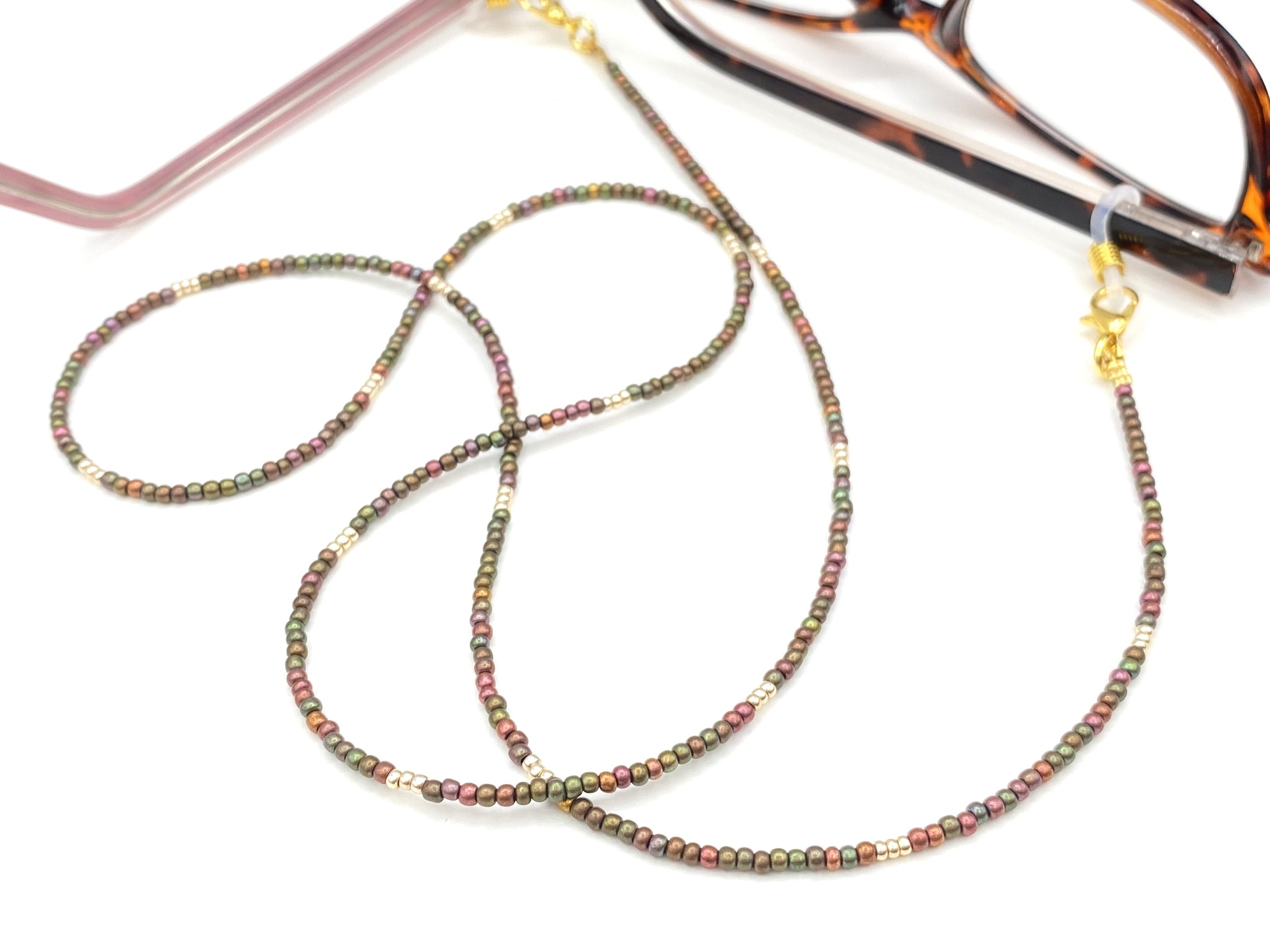 Eyeglass Necklace Beaded Glasses Chain Gold Eyeglass Chain Etsy