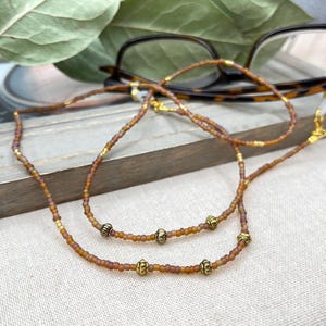 Gold Beaded Eyeglass Chain, Reading Glasses Rainbow Necklace, Sunglasses Holder, Dainty Eyeglasses Lanyard, Sunglass Necklace, Grandma Gift
