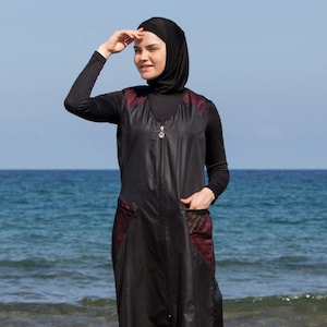 Adabkini Sila Muslim 5-piece Long Swimsuit Islamic Full Cover Modest Swimwear Beachwear Bathingsuit