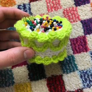 Birthday Cake Crochet Pin Cushion PATTERN