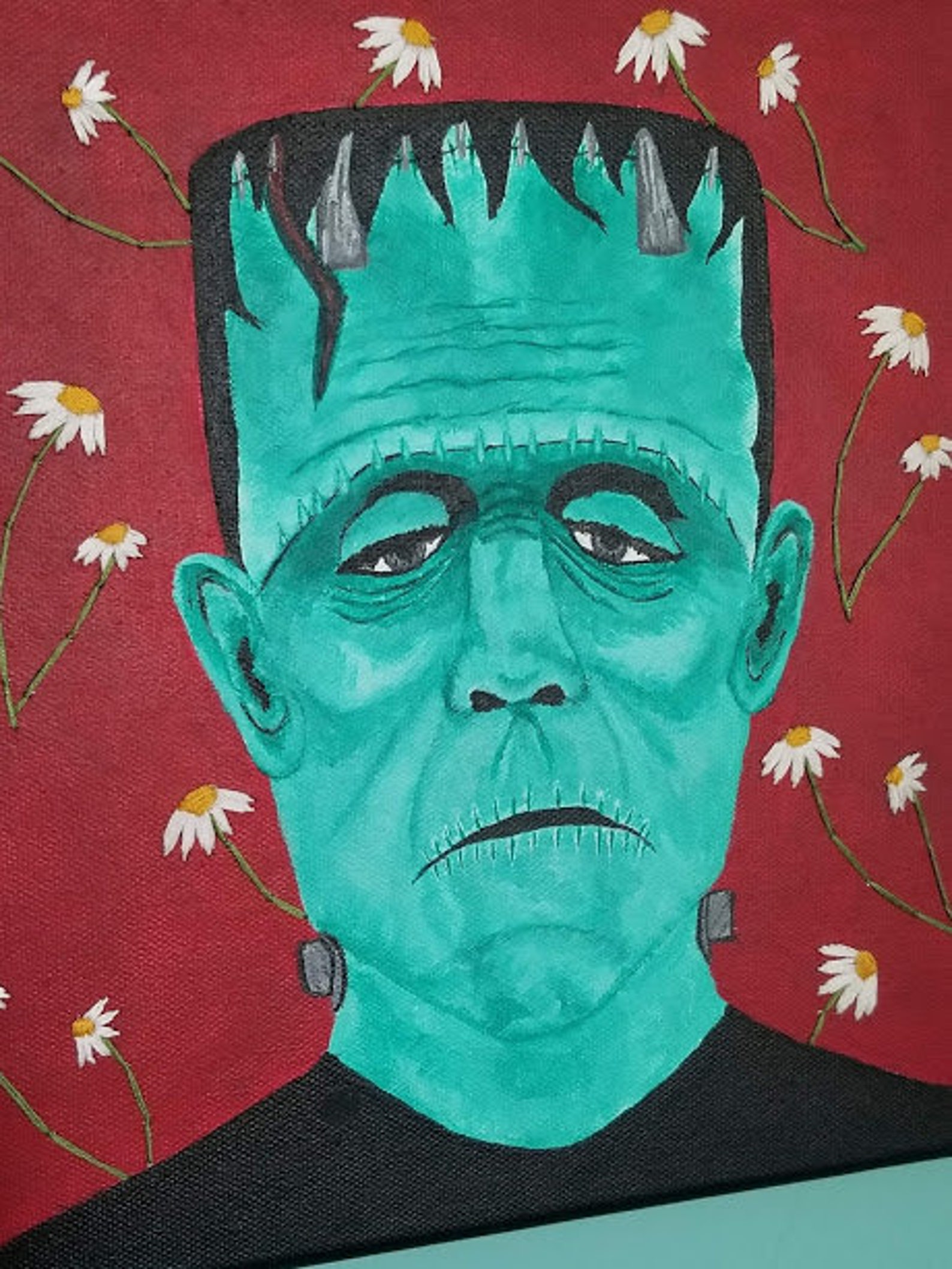 Frankenstein's Monster Mixed Media Wall Art Frankenstein Etsy España