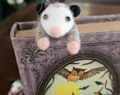 Needle Felted Possum Bookmark, Cute Animal Page Holder, Woodland Creature Gift, Handmade Felted Bookmark