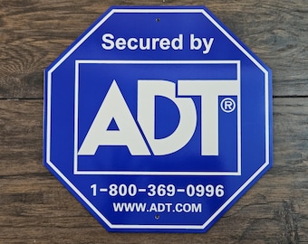 ADT Hexagonal Home Security Sign 10" Reflective w mounting holes