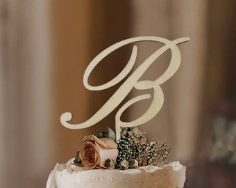 Monogram cake topper,Rose Gold Monogram cake toppers,Initial Cake Topper ,Wedding Cake Topper Rustic Wedding Topper Monogram Letter, initial