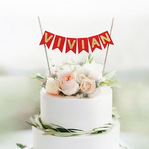Chinese name topper, Reg Egg & Ginger Party, Red Egg party,  Chinese new year party, Lunar new year party,  Chinese 100th day party topper