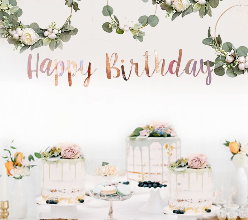 Happy Birthday Banner,baby shower,Personalizedbanners,Custom banners,baby party,Rose Gold Banners,1st Birthday Rose Gold Baby Name Birthday