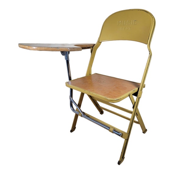 Vintage Clarin Metal Folding Music Dept Desk Chair MCM Accent 