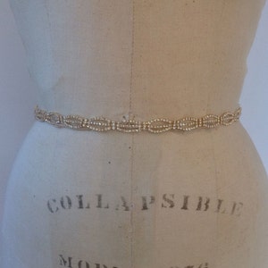 Bridal Sash Gold -Bridal Belt Gold-Bridesmaid Sash Gold-Bridesmaid Belt Gold-Art Deco Small Beaded Rhinestone Crystal Bridal Sash Belt