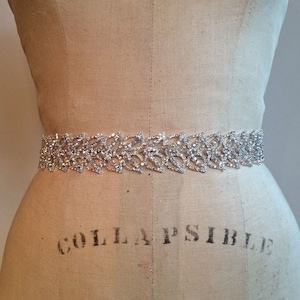 Sale Bridal Belt-Bridal Sash-Bridesmaid Belt-Art Deco Rhinestone Beaded Bridal Sash Belt-Bridesmaid Sash-Beaded Rhinestone Wedding Sash Belt