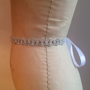 Bridal Belt-Bridal Sash-Bridesmaid Belt-Art Deco Rhinestone Beaded Bridal Sash Belt-Bridesmaid Sash-Wedding Dress Sash-Wedding Dress Belt image 2