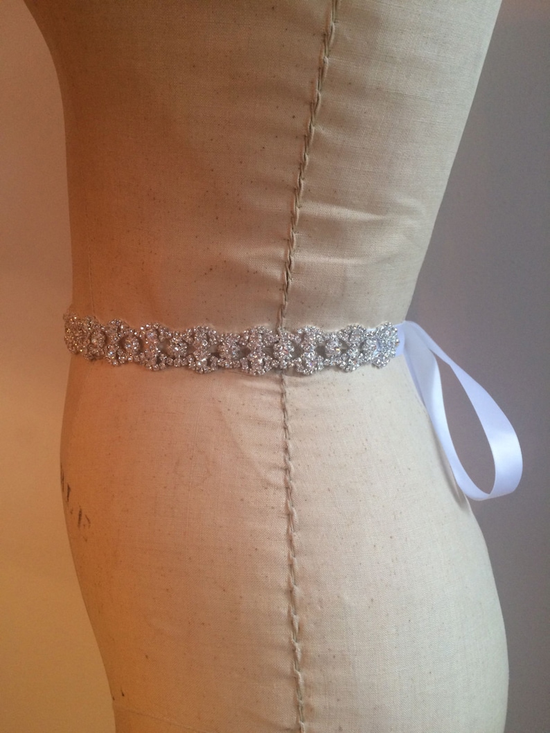 Bridal Belt-Bridal Sash-Bridesmaid Belt-Art Deco Rhinestone Beaded Bridal Sash Belt-Bridesmaid Sash-Wedding Dress Sash-Wedding Dress Belt image 2