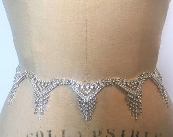 Art Deco Wedding Bridal Sash Belt-Bridesmaid Belt-Beaded Rhinestone Bridal Sash Belt-Unique Bridal Belt-Bridal Sash Belt-Wedding Sash Belt