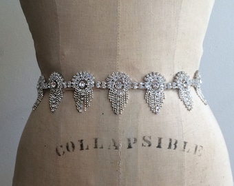 Sale Bridal Belt-Art Deco Wedding Bridal Sash Belt-Bridesmaid Belt-Beaded Rhinestone BridalBelt-Bridal Sash Belt-Sale Wedding Sash Belt
