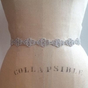 Bridal Sash-Bridal Belt-Bridesmaid Sash-Bridesmaid Belt-Art Deco Beaded Rhinestone Crystal Bridal Sash Belt-Beaded Crystal Wedding Sash Belt