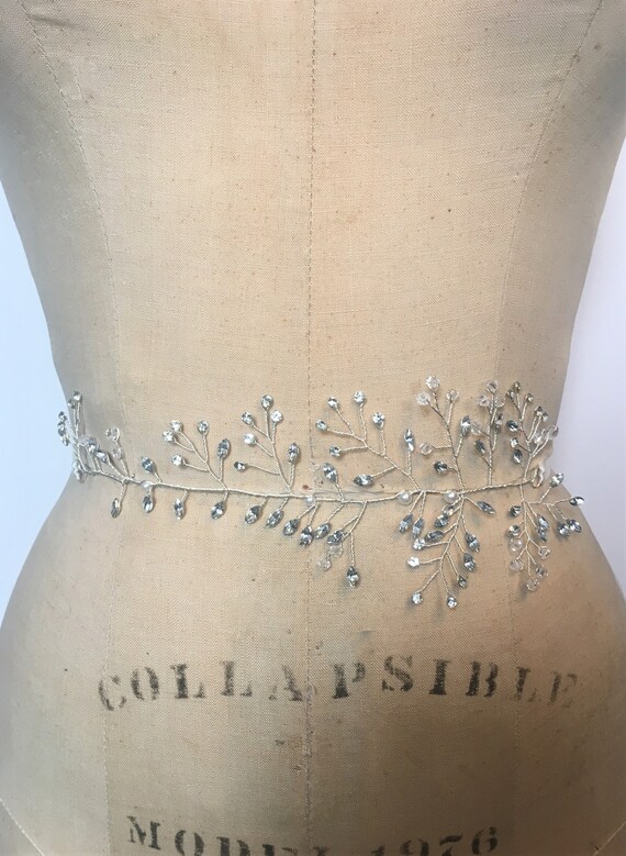 Kristall Strass Gürtel Mit Satinband – Verstellbar, Für Hochzeitskleider, Abendkleider & Partys