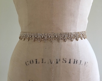 Sale Gold Bridal Belt-Ivory Gold Bridal Sash-Gold Bridesmaid Belt-Bridal Sash Belt ArtDeco Gold Rhinestone Bridal Belt-Gold Bridesmaid Sash