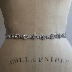 Bridal Belt-Bridal Sash-Bridesmaid Sash-Bridesmaid Belt-Small Rhinestone Bridal Sash Belt-Beaded Bridal Sash Belt-Wedding Dress Belt Sash
