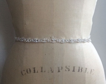 Bridal Belt-Bridal Sash-Thin Bridal Belt-Bridesmaid Belt-Bridesmaid Sash-Wedding Belt-Bridal Belt with clasp-rhinestone bridal belt sash