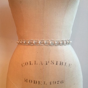 Sale Bridal Belt-Bridal Sash-Pearl Crystal Bridal Belt-Bridesmaid Belt Sash-Sale Rhinestone Wedding dress belt -Bridal Belt-Thin bridal belt