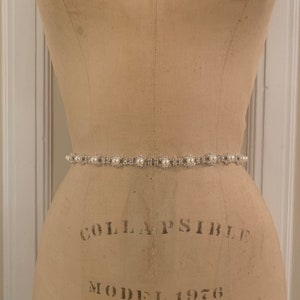 Bridal Sash-Bridal Belt-Bridesmaid Sash Belt-Small Pearl Rhinestone Beaded Bridal Belt Sash-Pearl Bridal Sash Belt-Pearl Wedding Sash Belt