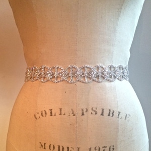 Bridal Belt-Bridal Sash-Bridesmaid Belt-Art Deco Bridal Sash Belt-Bridesmaid Sash--Beaded Bridal Sash Belt-Rhinestone Crystal Wedding Sash-