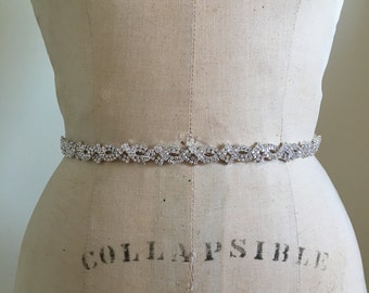 Sale Bridal Belt-Champagne Bridal Sash-Bridesmaid Belt-Rhinestone Bridal Sash Belt-Beaded Bridal Sash Belt-Rhinestone Wedding Sash Belt-