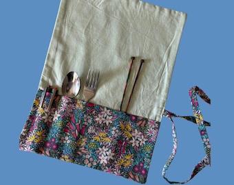 Cutlery Wrap | Knitting Needle Crochet Hook Paintbrush Organiser