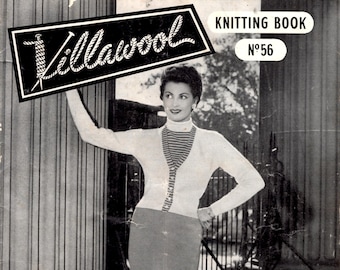 Villawool-breiboek uit de jaren 1950, 56 32 tot 44 inch, buste pdf