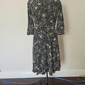 1940s Flower Print Rayon Dress