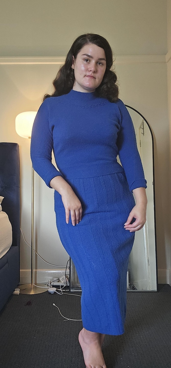 1950s Lofties Blue Knit Set - image 1