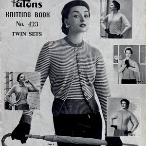 Patons Twin set knitting Book No 423 PDF