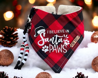 Santa Paws Dog Bandana - Christmas dog bandanas - Christmas cat bandanas - Lumberjack dog bandanas - Gifts for dogs - Christmas photography