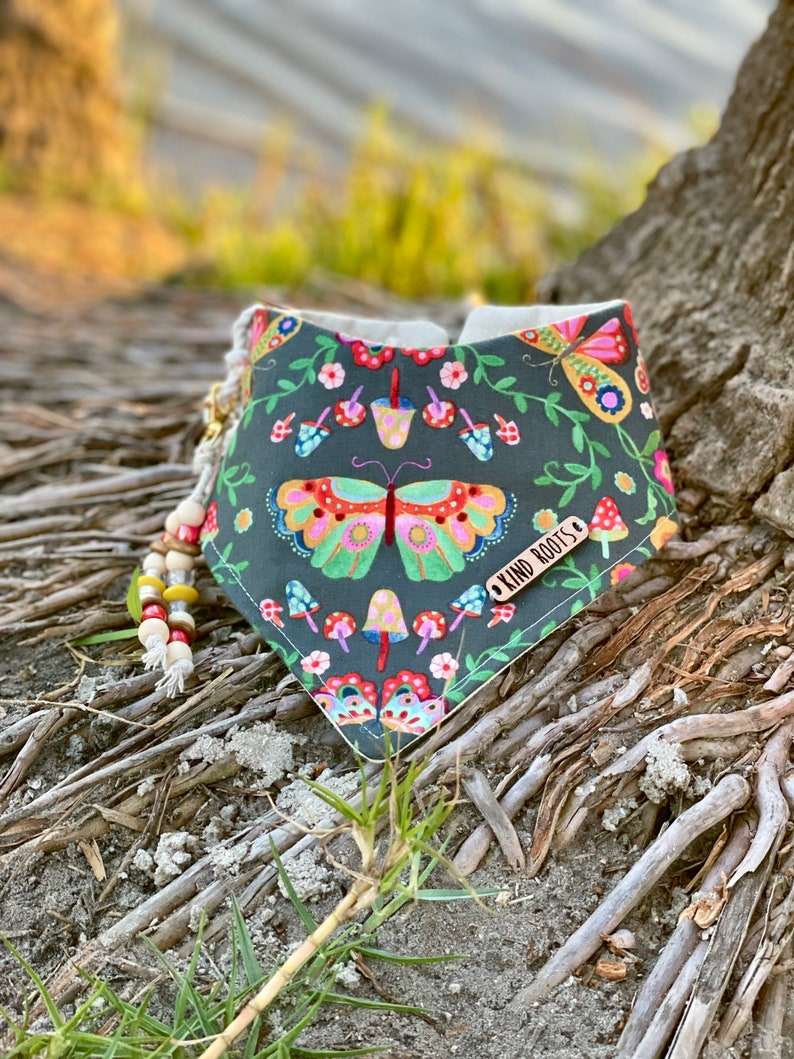 Butterfly Dog Bandana Mushroom Cat Bandanas Mushroom Dog Etsy