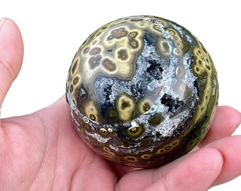 Gorgeous! Druzy Ocean Jasper sphere from Madagascar - Ocean crystals - Jasper crystals - Natural crystals - Crystal towers - Druzy crystals